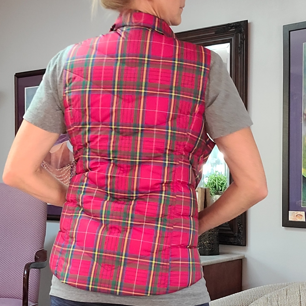 LANDSEND Puffer Vest BNWT XS plaid - Picture 2 of 15